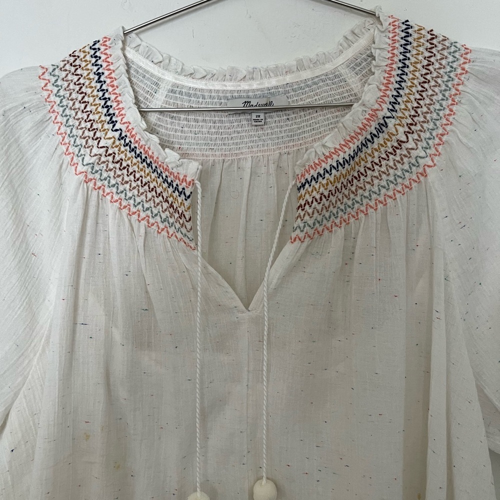 Madewell Rainbow Smocked Trapeze Dress - Picture 5 of 7